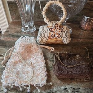 Three Beautiful Unique Beaded Bags